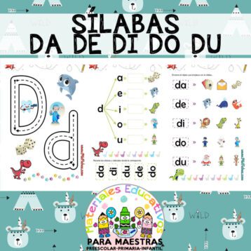 Fichas para Sílabas Da De Di Do Du