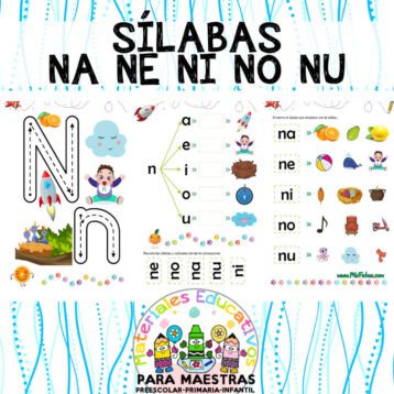 Fichas para Sílabas Na Ne Ni No Nu