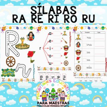 Fichas para Sílabas Ra Re Ri Ro Ru